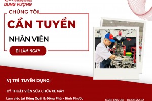 THÔNG BÁO TUYỂN KỸ THUẬT VIÊN SỬA CHỮA XE MÁY